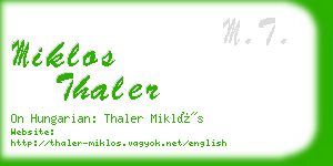 miklos thaler business card